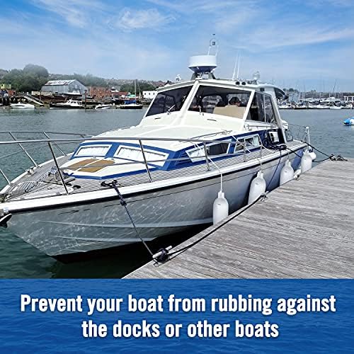 Affordura Boat Fender 4 Pack Boat Bumpers Fenders with 4 Ropes, Boat Bumpers for Pontoon Boat Fenders Inflatable
