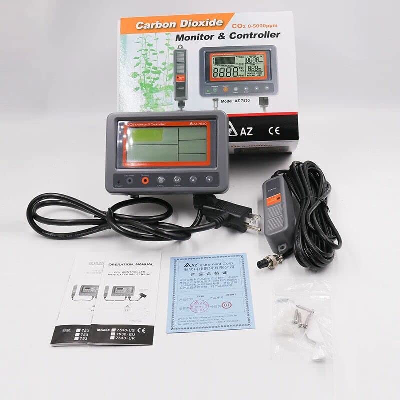 AZ-7530 CO2 Monitor & Controller (Relay Function) with Remote Sensor 0~5000 ppm AZ 7530 CO2 Analyzer Controller AZ7530