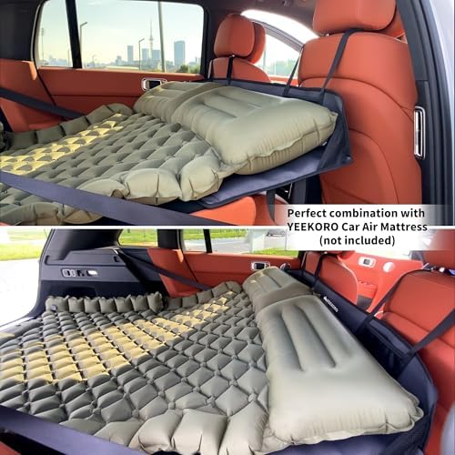 Car Rear Seat Mattress Extension Plate, Foldable Car Back Seat Extender,Portable Mattress for Sleeping, Increase Travel Trunk Space and Car Bed Camping Space for Car, SUV, Model Y/3
