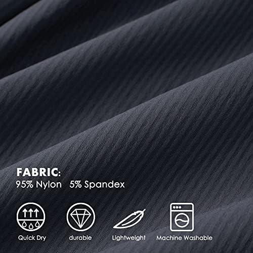 Willit Women's Quick-Dry Capris Hiking Travel Pants Striped Woven Workout Pants with Pockets Lightweight