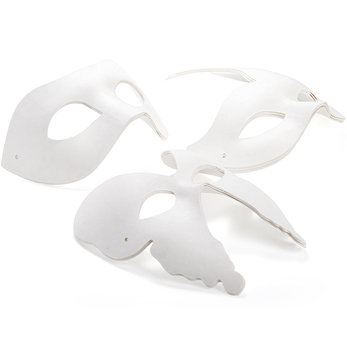 Nicunom 30 Pack Paper Mache Art Masks, DIY Blank Masks Paintable Masquerade Mask White Half Face Masks Costume Craft Mask for Art Party Mardi Gras Cosplay Dance Halloween Christmas