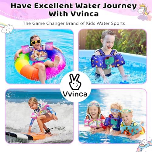 Vvinca Separable Toddler Swim Vest Fit 22-66 Lbs(1-6 Years)|2025 Newest 3 in 1 Pool Float & Arm Bands Boys and Girls, Adjustable Sturdy Safety for Infant 1 2 3 4 5 6 Year