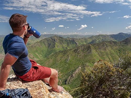 HYDRO CELL Stainless Steel Insulated Water Bottle with Straw - For Cold & Hot Drinks - Metal Vacuum Flask with Screw Cap and Modern Leakproof Sport Thermos for Adults (Navy 32oz)