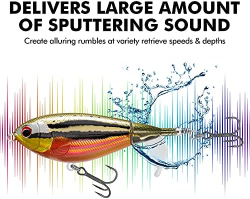 TRUSCEND PoPobait Plopper with BKK Hooks, Top Water Fishing Lures for Bass Walleye Pike Catfish Musky Perch, Floating Lure for Freshwater or Saltwater, Amazing Teasers Fishing Gifts for Family Fishing