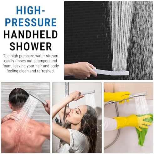 G-Promise All Metal 14 Inch Dual Shower Head with Handheld Combo, Rain Shower Head, Adjustable Extension Arm, Smooth 3-Way Diverter, 71 Inch Extra Long Hose - A Bathroom Upgrade (Chrome)