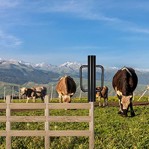 Gtongoko 12LB T Post Driver with Handles Heavy Duty Fence Post Driver Post Pounder for T-Posts,U Channel,Metal Post and Sign Post Pole Driver Tool,17 Inch Black