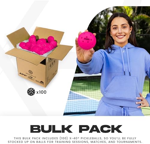 Franklin Sports X-40 Outdoor Pickleballs - Official Ball of USA Pickleball, APP Tour + Pickleball US Open - 3 Packs, 12 Packs, 36 Pickleball Buckets, 50, 100 + 400 Bulk Packs of Regulation Pickleballs