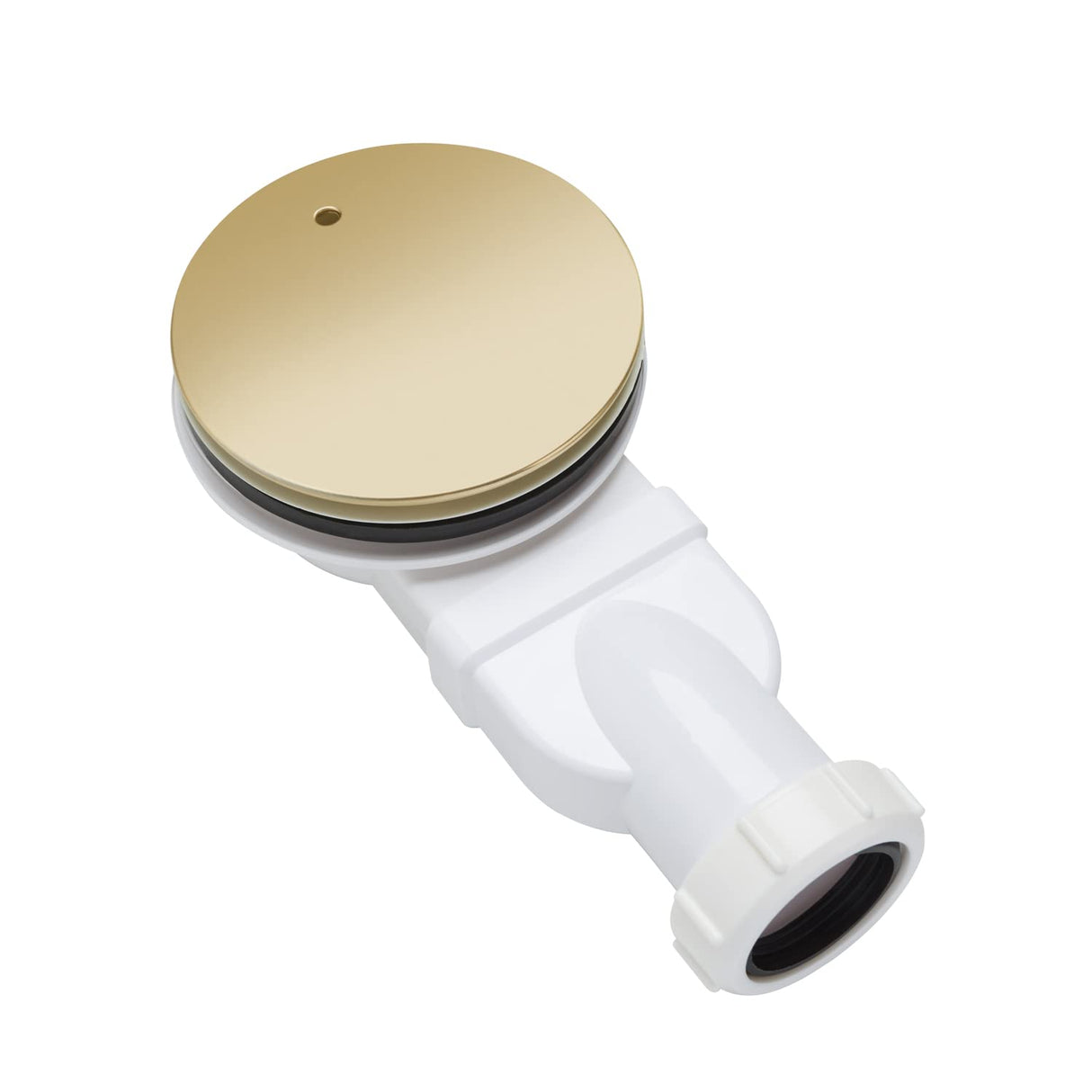 Sandy Beach Brass Shower Waste Trap - Brass Shower Tray Waste Trap, 90mm Shower Waste Trap, Brushed Brass Shower Waste Trap - Slimline Brass Shower Trap Waste Cover (90mm Diameter 48mm Depth)