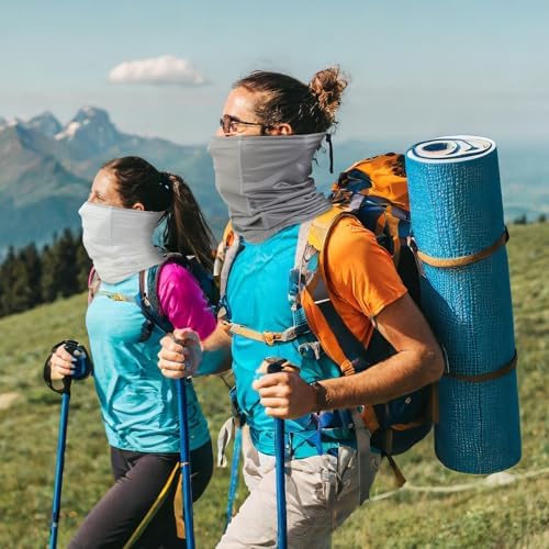 Geyoga 3 Pcs Adjustable Cooling Neck Gaiter Breathable Balaclava Neck Mask Strap Mesh Sun Scarf for Summer Sports Cycling