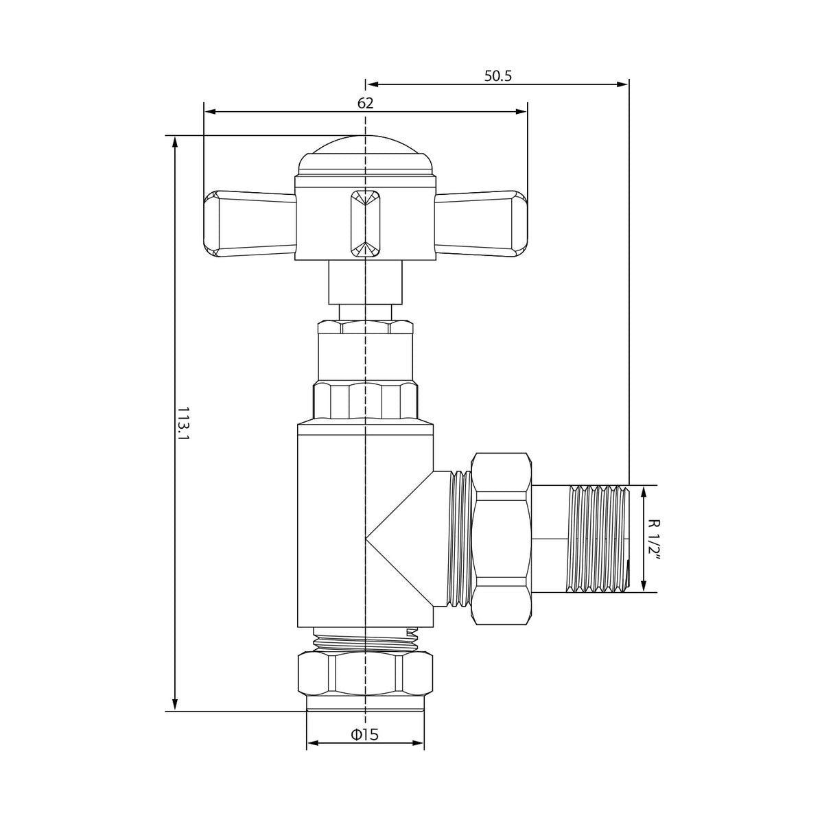Traditional Radiator Valve Brass