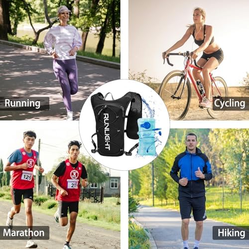 Running Vest for Women Men Lightweight Hydration Backpack Pack with 1.5L Water Bladder Bag Hydro Daypack for Hiking,Trail,Skiing,Camping,Cycling,Race,Marathon