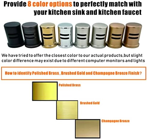 Dishwasher Air Gap Kits with Gold Dishwasher Air Gap Cover and Matching Escutcheon, Replacement air gap dishwasher,Solid Brass Air Gap Cap,Brushed Gold Finish