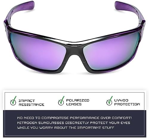 Nitrogen Polarized Wrap Around Sport Sunglasses for Men Women UV400 Protection Sun Glasses