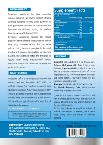 Vsano Colostrum-LD® Powder, Natural Vanilla Flavor :: 16oz/453g,