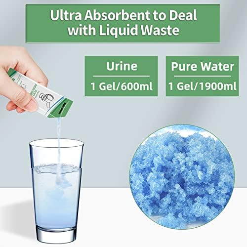 Poo Absorbent for Portable Toilet, Camping Toilet Chemicals, Eco Degradable Absorbent Gel Liquid Waste Gelling and Deodorizing Absorbent Emergency Toilet Waste Treatment