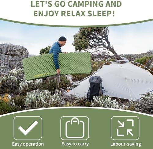 Naturehike 25oz Ultralight Sleeping Pad, Insulated Inflatable Sleeping Pad 4.6R, Lightweight Sleeping Mat for Camping, Hiking, Backpacking, with Air Pump Sack