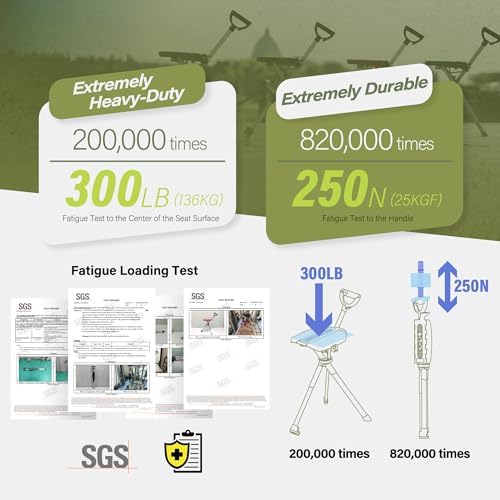 STEP2GOLD Ta-Da Chair Series 2- Portable Walking Stick, Cane with Seat, Foldable Chair, Hiking Stick, for Camping, Hiking, Lightweight Aluminum, Easy Carry, Anti-Slip