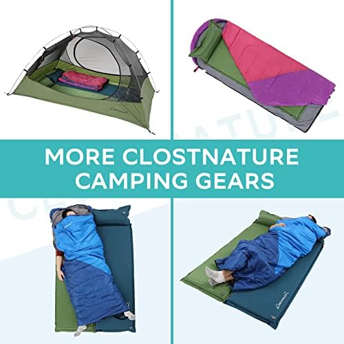 Clostnature Self Inflating Sleeping Pad for Camping - 1.5/2/3 inch Camping Pad, Lightweight Inflatable Camping Mattress Pad, Insulated Foam Sleeping Mat for Backpacking, Tent, Hammock