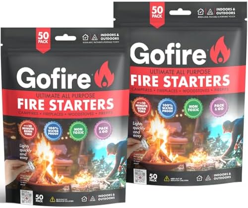 Ultimate All Purpose Fire Starter- Non-Toxic, Earth-Friendly, Portable, Weather-Proof Fire Starter for Camping, Hiking, Backpacking, Fireplaces, Wood Stoves and More! 100 Fire Starters