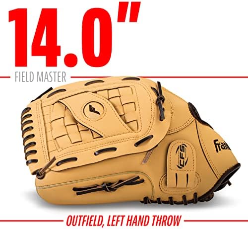 Franklin Sports Baseball + Softball Gloves - Field Master Adult + Youth Baseball + Softball Gloves - Right Hand + Left Hand Gloves - Infield + Outfield Mitts - Multiple Sizes + Colors