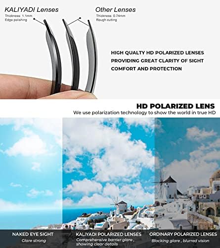 KALIYADI Polarized Sunglasses for Men, Lightweight Sun Glasses with UV Protection for Driving Fishing Golf