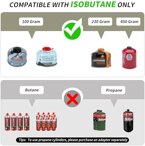 Naturehike 2 Burner Folding Camping Stove with Griddle, Portable Camp Isobutane Gas Stove with 16000 BTU Adjustable Burners & Piezo Ignition