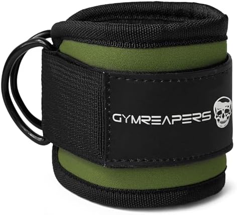 Gymreapers Ankle Straps (Pair) For Cable Machine Kickbacks, Glute Workouts, Lower Body Exercises - Adjustable Leg Straps with Neoprene Padding