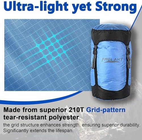 Frelaxy Compression Sack, 40% More Storage! 11L/18L/30L/45L/52L Compression Stuff Sack, Water-Resistant & Ultralight Sleeping Bag Stuff Sack - Space Saving Gear for Camping, Hiking