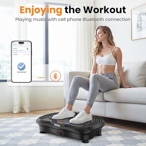 AXV Vibration Plate Fitness Platform Exercise Machine Vibrating Lymphatic Drainage Shaking Full Body Shaker Workout Vibrate Stand Shake Board Sport Gym for Weight Loss Fat Burner for Women Men