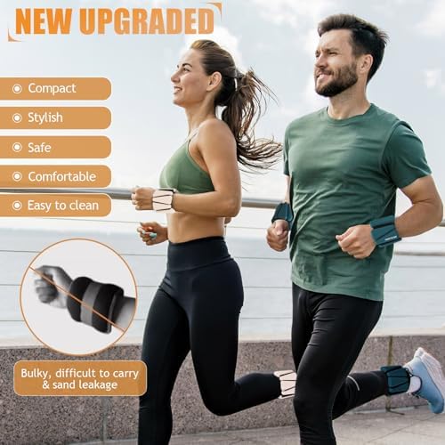 Wrist Ankle Weights Set of 2(1 lb/2 lbs Each) Adjustable Weights Training Intensity for Strength Training Walking Running Yoga Pilates Jogging for Women Men