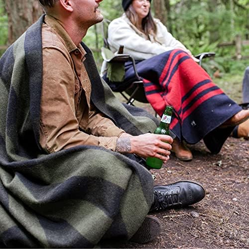 Arcturus Plaid Wool Blankets - 4.5lbs Warm, Heavy, Washable, Large | Great for Camping, Outdoors, Sporting Events, or Home