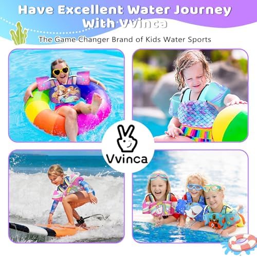 Vvinca Separable Toddler Swim Vest Fit 22-66 Lbs(1-6 Years)|2025 Newest 3 in 1 Pool Float & Arm Bands Boys and Girls, Adjustable Sturdy Safety for Infant 1 2 3 4 5 6 Year