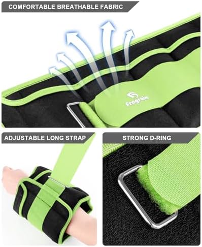 Fragraim Adjustable Ankle Weights 1-3/4/5/6/8/10/12/15/20 LBS Pair with Removable Weight for Jogging, Gymnastics, Aerobics, Physical Therapy