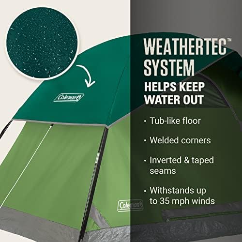 Coleman Sundome 6-Person Tent with Rainfly, Weatherproof Tent Sets Up in 10 Mins