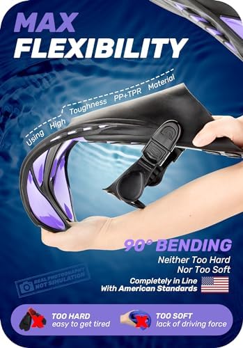 CAPAS Snorkel Fins, Swim Fins Travel Size Short Adjustable for Snorkeling Diving Adult Men Women Kids Open Heel Swimming Flippers