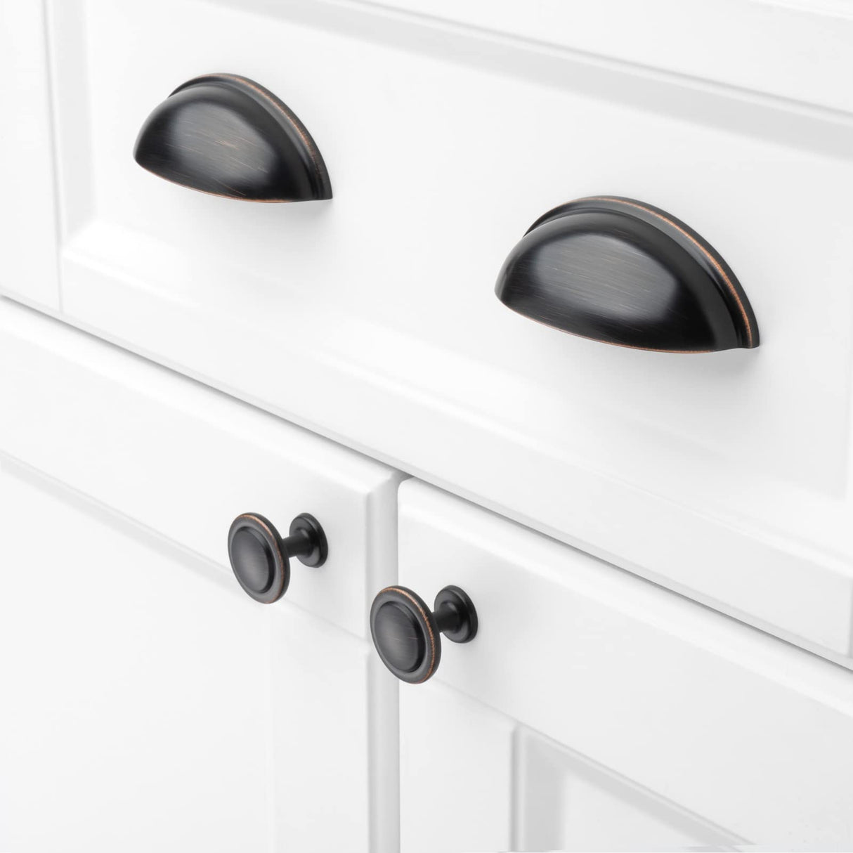 KOOFIZO Round Cabinet Knobs Oil Rubbed Bronze Cabinet Pulls, Dia. 1-1/4 Inch, 10 Pack Bronze Drawer Knobs for Kitchen Cabinets 1960 Drawers Dresser Cupboard Bedroom Bathroom