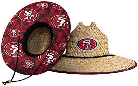 FOCO Men's NFL Team Logo Floral Lifeguard Beach Straw Sun Hat