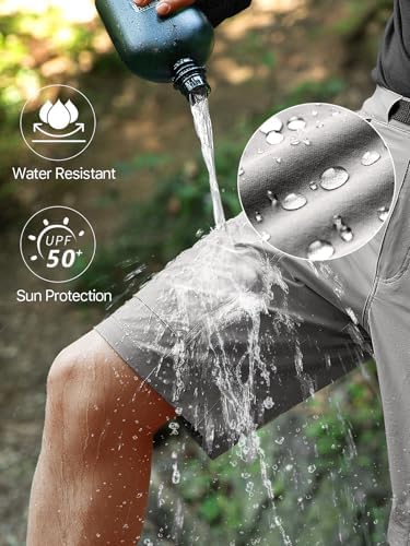 FREE SOLDIER Men's Cargo Hiking Shorts with Belt Lightweight Quick Dry Tactical Shorts with Pockets for Casual Work Golf