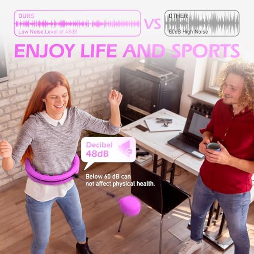 Weighted Hula Circle with 26 Links(56 Inch) for Adults Weight Loss, Infinity Fitness Hoop Plus Size, for Women Smart Exercise Equipment