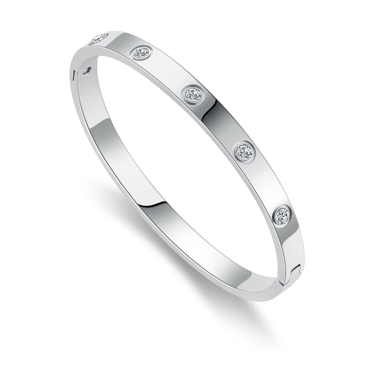 RIMRIVA Silver Bracelets for Women Trendy Love Friendship Bangle