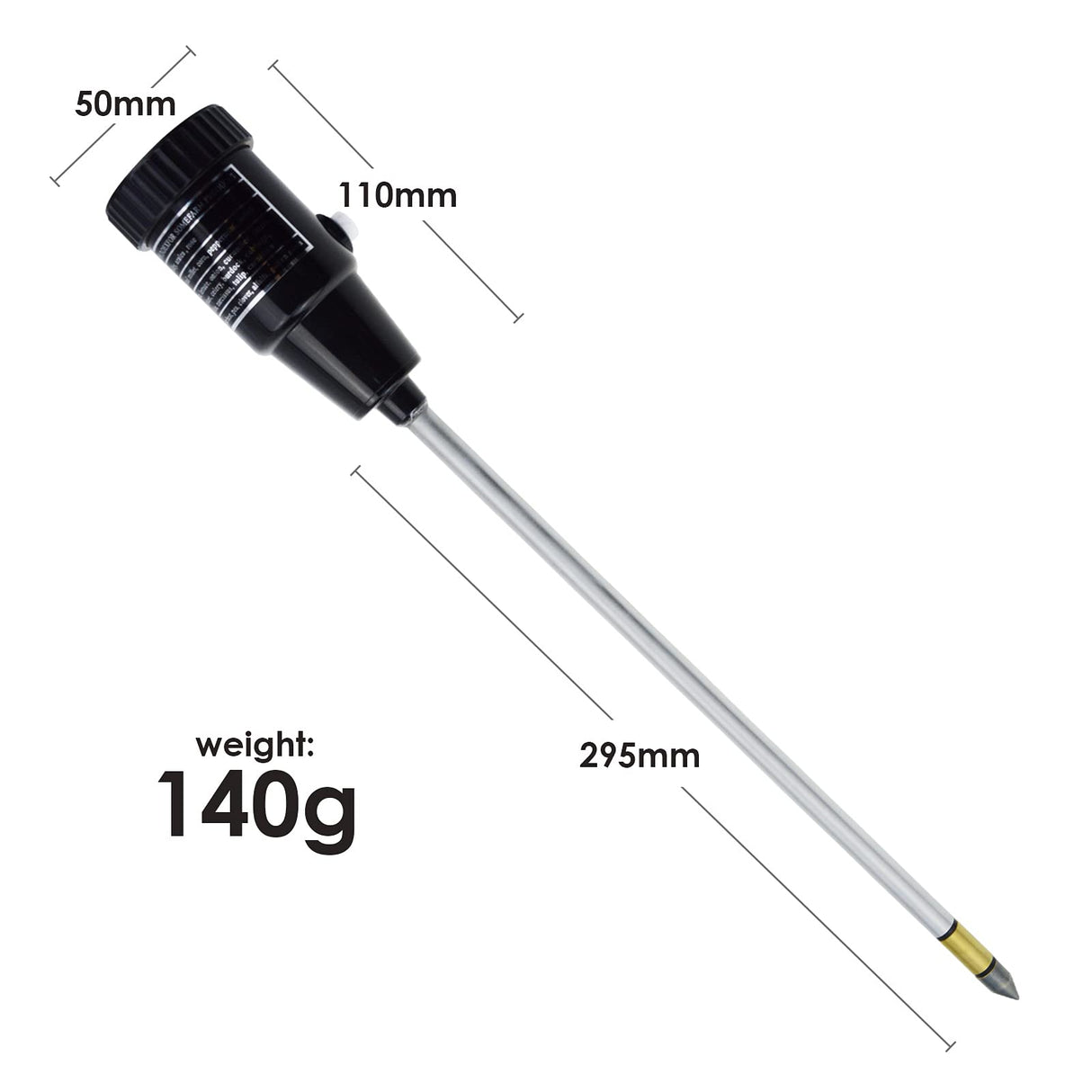 Soil PH Meter, Soil Moisture Sensor Meter, Soil PH Tester Gardening Tool Kits for Plant, Tree, Soil Tester for Moisture Great for Garden, Lawn, Farm, Indoor & Outdoor Use 295mm Long