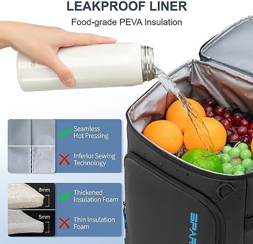 Backpack Cooler Insulated Leak Proof 30/45 Cans, 2 Insulated Compartments Thermal Bag, Portable Lightweight Beach Travel Camping Lunch Backpack for Men and Women