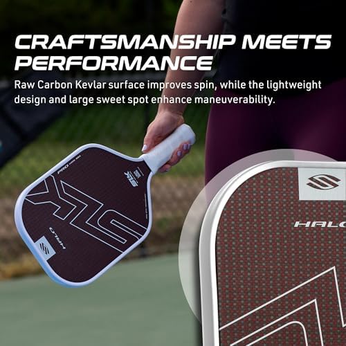 Selkirk Sport SLK Halo Raw Carbon Fiber Pickleball Paddle | Designed in The USA | Choose from The T700 Raw Carbon Fiber Power, The 18k Ultraweave Control, or The Kevlar Linkweave Thermoformed Pro