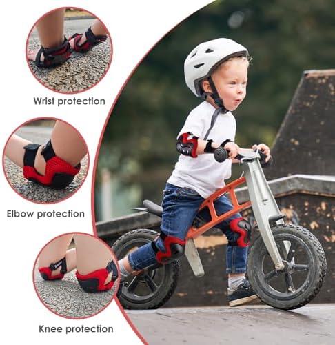 BOSONER Kids/Youth Knee Pad Elbow Pads Guards Protective Gear Set for Roller Skates Cycling BMX Bike Skateboard Inline Skatings Scooter Riding Sports