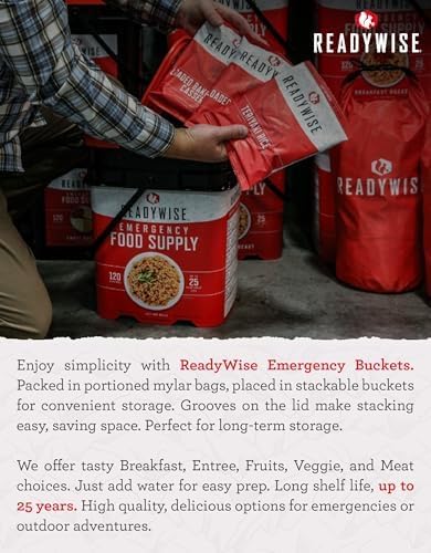 READYWISE - Freeze-dried Coffee Bucket, 360 Servings, Emergency, Meal & Drink Supply, Freeze Dried Survival Drink for Hiking, Adventure and Camping Essentials, Resealable Pouches