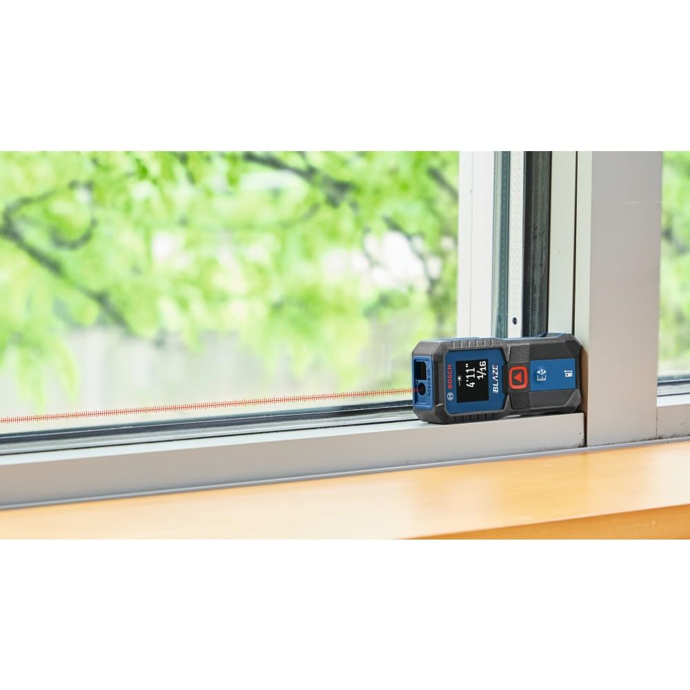 BOSCH GLM100-23 100 Ft Blaze Laser Distance Measure, Includes 2 AA Batteries, Distance Measuring Laser