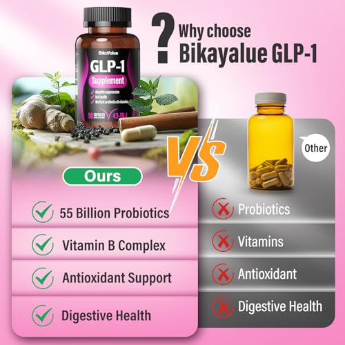 BIKAYALUE GLP-1 Alternative Supplement, with Akkermansia Probiotics 30 Billion, Hops, Green Tea Extract – Metabolism & Gut Health, Digestive Wellness Support - 90 Capsules (30 Servings)