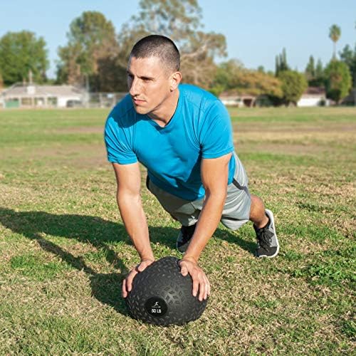 ProsourceFit Slam Medicine Balls 5, 10, 15, 20, 25, 30, 50lbs Smooth and Tread Textured Grip Dead Weight Balls for Strength and Conditioning Exercises, Cardio and Core Workouts