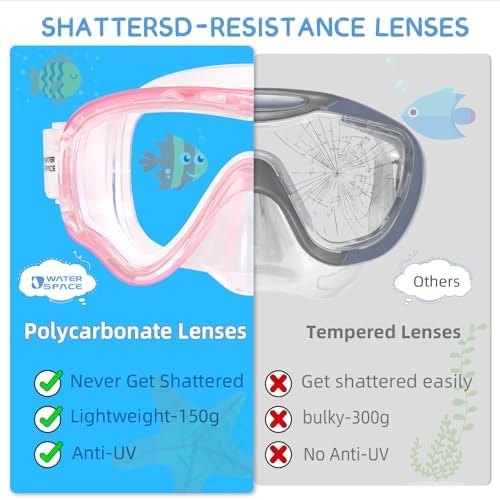 Kids Swimming Goggles Swim Mask with Nose Cover for Kids Youth 3-15, Anti-Shattered Lens UV Protection No-leak