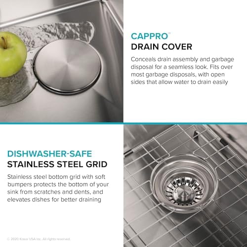 Kraus KHU101-24L Standart PRO 24-inch Undermount 16 Gauge Single Bowl Laundry and Utility Sink, 24 Inch, Tight Radius